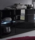 Prosklená komoda Astor 1 – provedení wenge / černé sklo