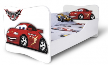 Dětská moderní postel červené Auto