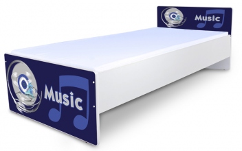 Jednolůžková dětská postel s motivem Music 2