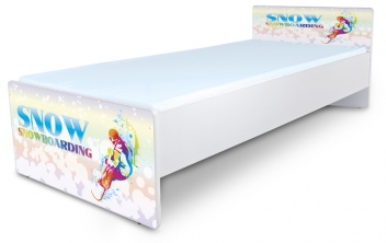 Jednolůžková dětská postel s motivem Snowboard