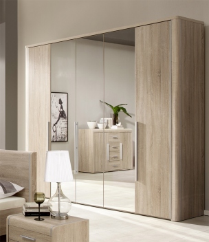 5-dveřová šatní skříň se zrcadly Volinois RM