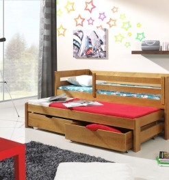 Dětská postel s přistýlkou z masivu Sinoma
