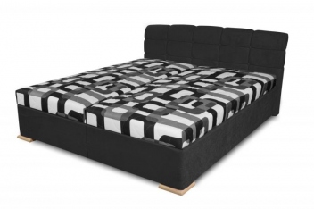 Manželská čalouněná postel Violetta v černém odstínu