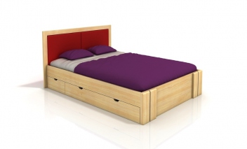 Borovicová manželská postel Toril 7 ve skandinávském stylu