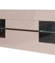 Prosklená komoda Sicilia 2 tmavá s LED osvětlením