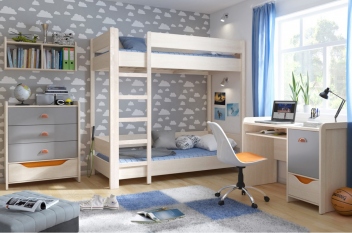 Dětský pokoj Orango 2 dub světlý belluno / šedá