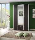 3-dveřová šatní skříň se zrcadlem Lister – provedení wenge