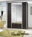 4-dveřová šatní skříň se zrcadlem Lauren – provedení wenge