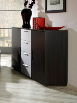 Šuplíková komoda Veria we – provedení wenge / alu