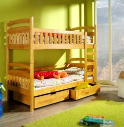Dětská patrová postel z masivu Kora